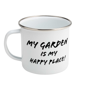 "My Garden Is My Happy Place" Enamel Mug 12oz