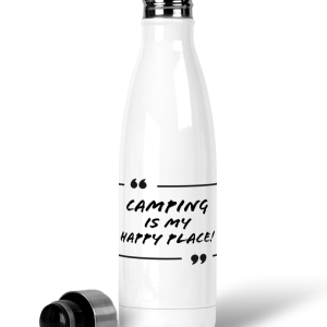 "Camping Is My Happy Place!" Premium Stainless Steel Water Bottle