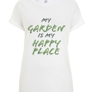 "My Garden Is My Happy Place" Women’s rolled sleeve tunic t-shirt